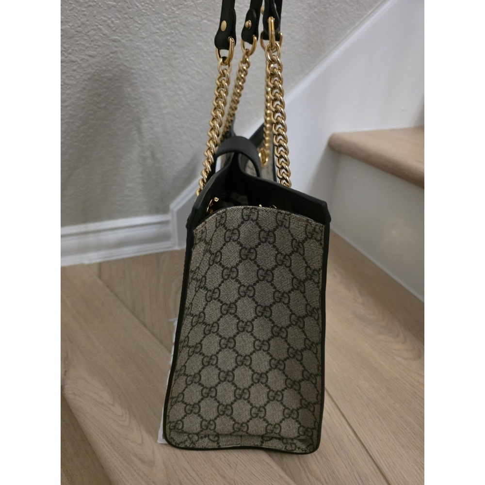 GUCCI GG Supreme Monogram Medium Padlock Tote Green Bag Authentic with Packaging - Picture 4 of 16